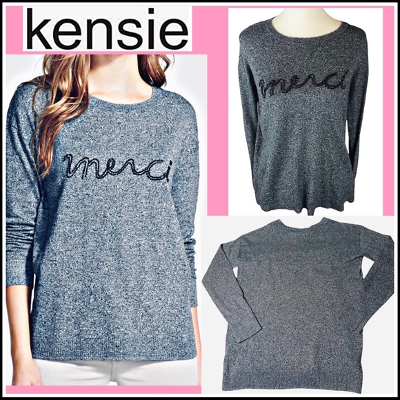 KENSIE “MERCI” CREW NECK MARLED PULLOVER SWEATER - Picture 3 of 7